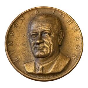 LYNDON B. JOHNSON High Relief Bronze Inauguration Medal By Ralph J. Menconi 1964